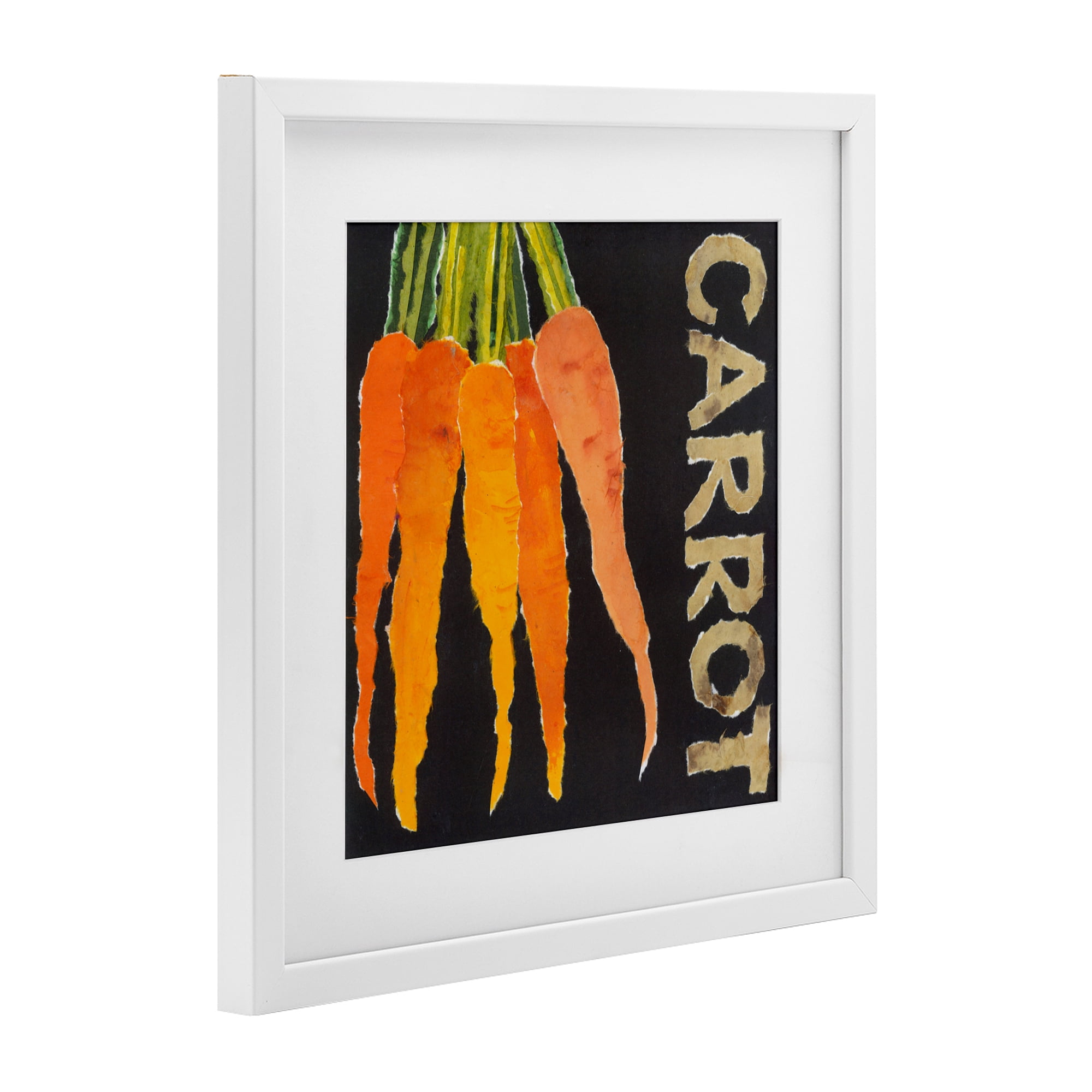 Stupell Industries Carrot Root Vegetable White Framed Print Under Glass, design by Nancy Overton