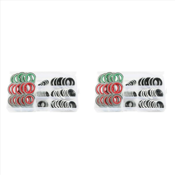 Kit de Anillos A/CO, Junta de Accesorios para Automóviles, Kit Surtido de Anillos Tóricos, Kit de Anillos Tóricos CA, Kit de Sellos CA 120 Piezas, Kit de Sellos de Compresor de A/C