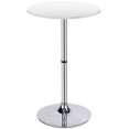 thumbnail image 1 of Leopard MDF Round Top Not Adjustable (41 INCHES Height) Bar Table, Pub Table with Silver Leg and Base (White), 1 of 4