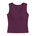 thumbnail image 5 of Bibifish Womens Tank Tops V Neck Wide Strap Solid Ribbed Camisoles Long Length Daily Layering Summer Sleeveless Shirts, 5 of 5