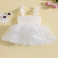 thumbnail image 2 of Girls A-line Dress  Sleeveless Bow Tulle Patchwork Party Dress, 2 of 7