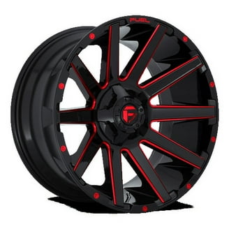 Rimon Fuel 1PC Aluminum Rim D643 CONTRA 20X10in Gloss Black Red Tinted