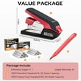 thumbnail image 5 of Effortless Heavy Duty Desktop Stapler, 40 Sheet Capacity, 1-Finger Press Stapling, Ergonomic & Easy to Load, Includes 2000 Staples and Magnetic Staple Remover, Red, 5 of 9