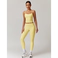thumbnail image 2 of IDOPIP 2 Piece Workout Sets for Women High Waisted Seamless Butt Lifting Leggings Gym Yoga Outfit Stretchy Sports Bra Set M Yellow, 2 of 5