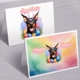 thumbnail image 3 of Happy Easter Doberman Pinscher with Bunny Ear Headband and Flowers 7x5in Folded Greeting Card Doberman Dog Lover Gifts Single Note Card with Envelope - 13001, 3 of 5