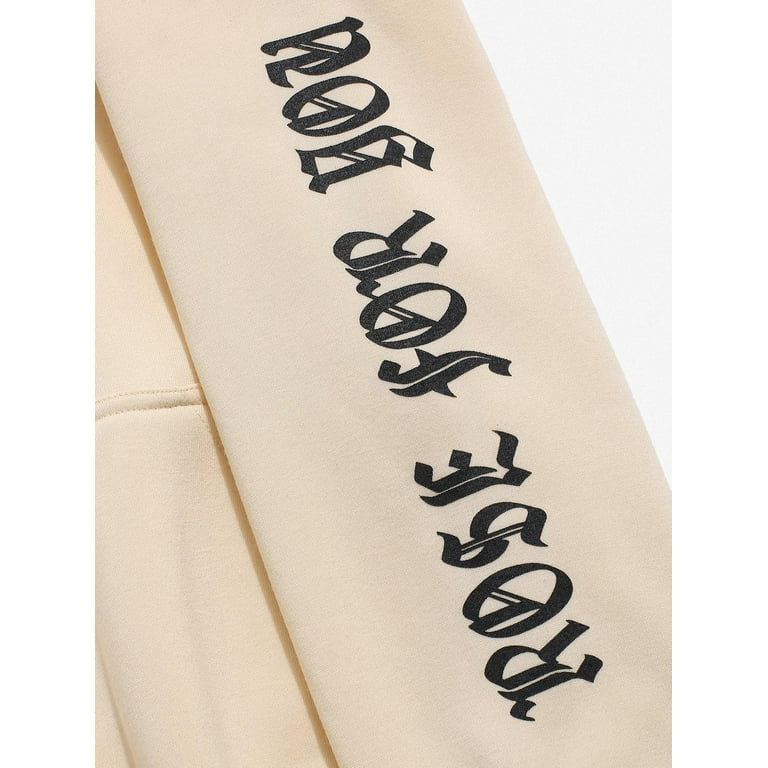 Rose letter fleece kangaroo pocket pullover hoodie new arrivals