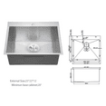thumbnail image 6 of Undermount Kitchen Sink Laundry Sink Drop In - 25"x22" Laundry Utility Sink 16 Gauge Stainless Steel Drop In Topmount 12 Inch Deep Single Bowl Above Counter Utility Laundry Room Sink Basin,Stainless, 6 of 7