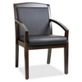 thumbnail image 2 of Lorell Sloping Arms Wood Guest Chair Black Bonded Leather Seat - Black Bonded Leather Back - Espresso Wood Frame - Four-legged Base - 20.13" Seat Width x 17.38" Seat Depth - 23.3" Width x 24.4" Depth, 2 of 4