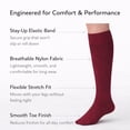 thumbnail image 3 of Diamond Star Women's Knee High Socks Trouser Socks, Stretchy Soft Thin Material (Burgundy - 6 Pairs, Socks Size 9-11, Fit Women's Shoe Size 4-10.5), 3 of 6