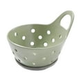 thumbnail image 1 of Colador de frutas, plato de frutas, colador de verduras de cerámica decorativo con autodrenaje, cuenco de drenaje para verduras de encimera, hogar Verde, 1 of 8