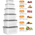 thumbnail image 3 of 5-Pack Fruit Storage Containers for Fridge with Removable Colanders, 4 in 1 Produce Storage Containers with Lids, Leakproof Fridge Organizer Bins for Salad Berry Lettuce Vegetables Meat Keeper Fresh, 3 of 7