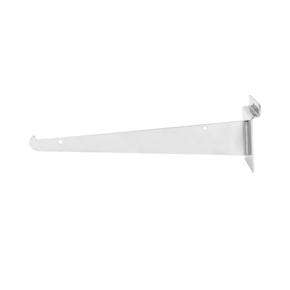 SSWBasics 10" Slatwall Shelf Bracket - Chrome - (Holds 30lbs) - Pack of 10 - Slatwall
