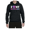 thumbnail image 2 of I Love My Boyfriend Tie Dye Pop Culture Unisex Graphic Hoodie Sweatshirt, Black, Small, 2 of 3