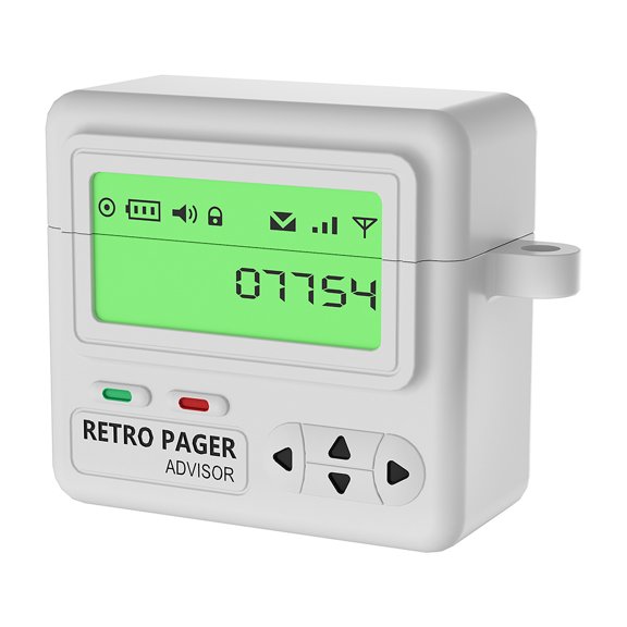 ZHaobin Silicone Protective Case 3D Retro Pager Beeper Headphone Protector Earphone Accessories with Lanyard Cover Shell for AirPods 4 (Grey)