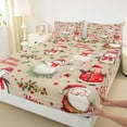 thumbnail image 3 of Manfei Kawaii Penguin Animal Full Size Sheets, Christmas Snowman Bed Sheets, Winter Flower Plant Sheet Sets, Microfiber Bedroom Decor, 4 Pieces, 3 of 7