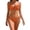Orange, variant on Women's Cheeky Bikini Set 2 Piece String High Cut Swimsuits Lace Up Tie Side Bathing Suits