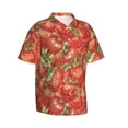 thumbnail image 2 of Kll Men'S Hawaiian Shirt Short Sleeve Button Down Beach Shirts-Strawberry, 2 of 8
