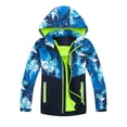 thumbnail image 6 of Boys Rain Jacket Lightweight Hooded Fleece Lined Raincoat Windbreakers For Kids,Fleece Lined Raincoat 12-13 Years, 6 of 9