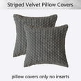 thumbnail image 6 of Ksopiavobs Pack of 2 Corduroy Decorative Throw Pillow Covers 22x22 Inch Soft Boho Striped Pillow Covers Modern Farmhouse Home Decor for Spring Sofa Living Room Couch Bed Dark Grey, 6 of 7