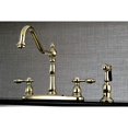 thumbnail image 4 of Kingston Brass Tudor 8" Center Kitchen Faucet With Brass Sprayer, 4 of 5