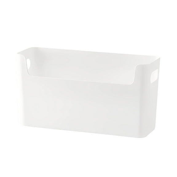 1 Pack White Cabinet Door Organizer with Handles, No Drill Mount Storage Baskets for Kitchen Bathroom Closet, Versatile Hanging Bin for Underwear Socks Utensils, 10x3.3x3.7-Inch