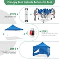 thumbnail image 4 of Hoteel 10x10 Pop up Canopy Tent Commercial Instant Canopy with 4 Sidewalls & Sandbags, UPF 50+ All Season Portable Tent for Parties Beach Camping Party Event Shelter Sun Shade, Blue, 4 of 8
