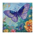 thumbnail image 4 of Awypu Butterfly Flowers Blue Bird Square Tablecloth Outdoor Fitted 100% Polyester Fiber 52*52, 4 of 8