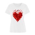 thumbnail image 4 of miqiqism Women Plus Size Tops Shirts Casual Round Neck Short Sleeve Tunic Tshirts Loose Heart Graphic Clothing Summer Clothing,#10_White,M, 4 of 4