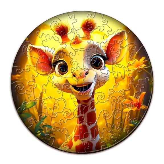 ZhangC Acrylic Puzzles Suncatcher, 7.4 Inch Sun Catcher Acrylic Puzzles Garden Window Hanging Decoration for Women Men Mom Birthday Gift Home Decor (Giraffe Pattern)