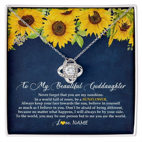 To My Beautiful Goddaughter Necklace From Godmother Be A Sunflower My Sunshine Goddaughter Birthday Christmas Customized Gift Box Message Card