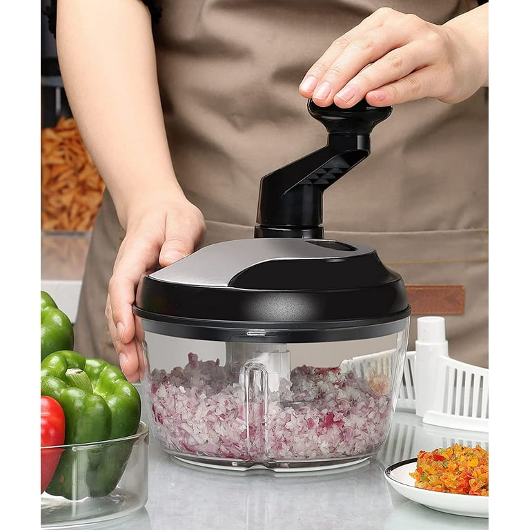 KEOUKE Vegetable Food Chopper Cutter-Heavy Duty Chopper (7 Cups) Hand Crank  Processor Chops Onion,Nuts,Fruits,Chilli with Egg White Separator 