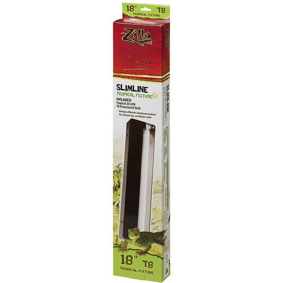 Zilla Slimline Tropical Reptile Fixture - UV [Reptile, Lighting Fluorescent] 18" T8 UV Lamp