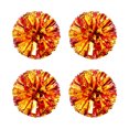 thumbnail image 1 of Greeniant Pompones de porristas de plástico de 4 Uds para actuaciones vibrantes, pompones de porristas ligeros y portátiles Animadoras oro rojo brillante, 1 of 6