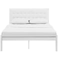 thumbnail image 4 of Modway Millie King Faux Leather Panel Metal Bed in White, 4 of 4