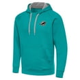 thumbnail image 2 of Men's Antigua Aqua Miami Dolphins Brushed Carbon Victory Pullover Hoodie, 2 of 4
