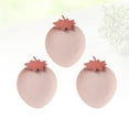 thumbnail image 3 of 3pcs Fruit Plate Snack Serving Plate Food Tray Strawberry Shape Design for Living Room (Pink), 3 of 8