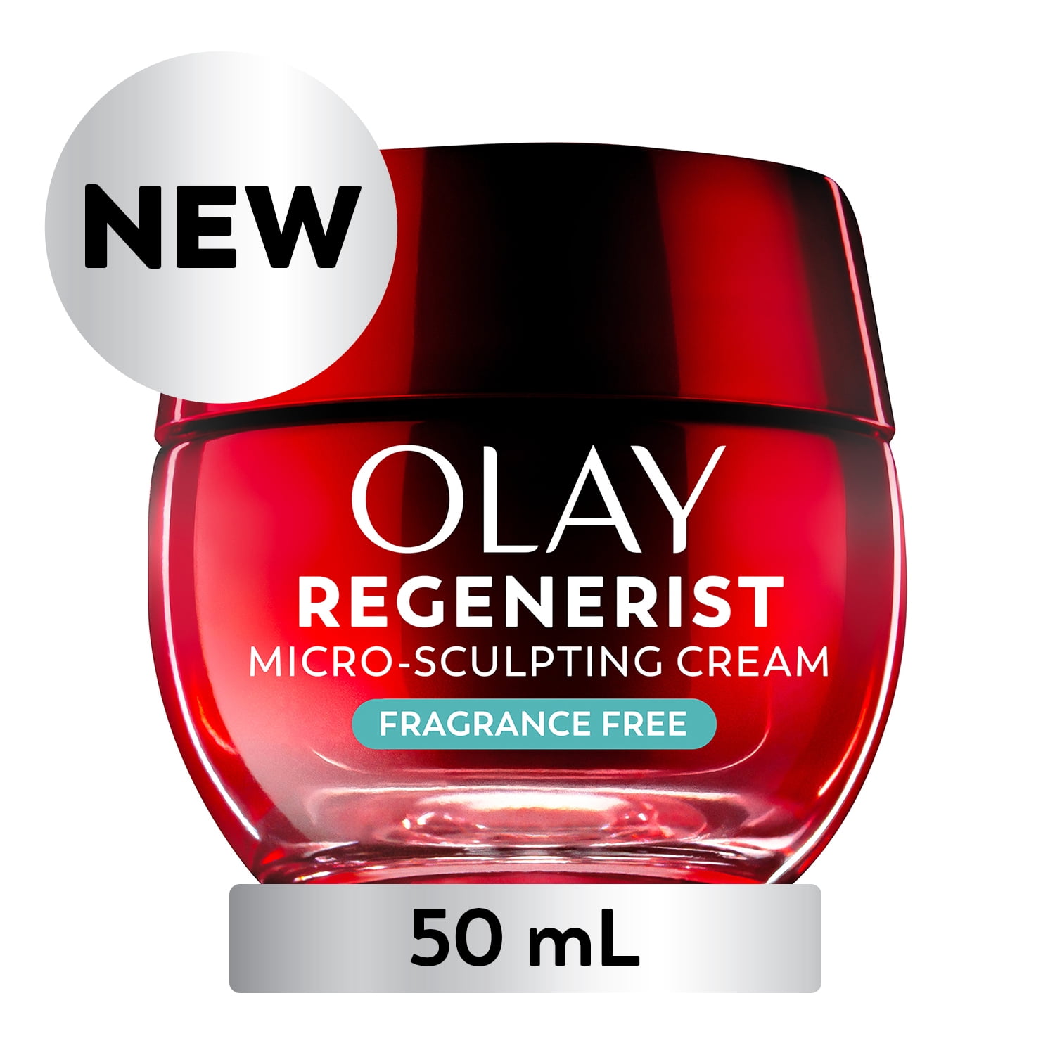 Crème pour le visage Olay, crème microsculptante hydratante pour le visage Regenerist, sans parfum – Hydratant, anti-âge, anti-rides, soins de la peau – Acide hyaluronique, niacinamide 50 mL