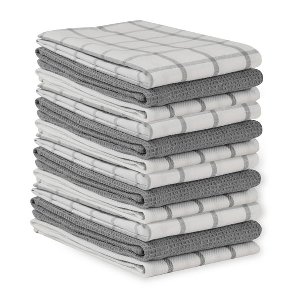 Juego de 12 paños de cocina LANE LINEN, 18 x 28 cm, lino gris