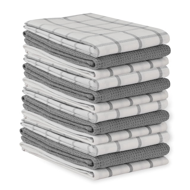 Juego de 12 paños de cocina LANE LINEN, 18 x 28 cm, lino gris