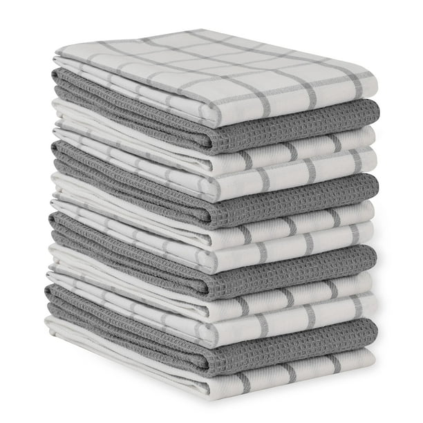 Juego de 12 paños de cocina LANE LINEN, 18 x 28 cm, lino gris