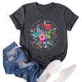 thumbnail image 2 of Gibobby Playera de Manga Corta Casual Suave Camiseta verano con estampado flores para mujer, blusa con estampado Floral, camisetas informales manga corta con c(Gris oscuro,G), 2 of 4
