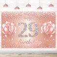 thumbnail image 1 of Fondo De Cartel De Feliz Cumpleaños Número 29 - 29 Suministros De Decoración Para Fiesta De Cumpleaños Para Mujeres O Hombres - Oro Rosa 4 X 6 Pies, 1 of 5