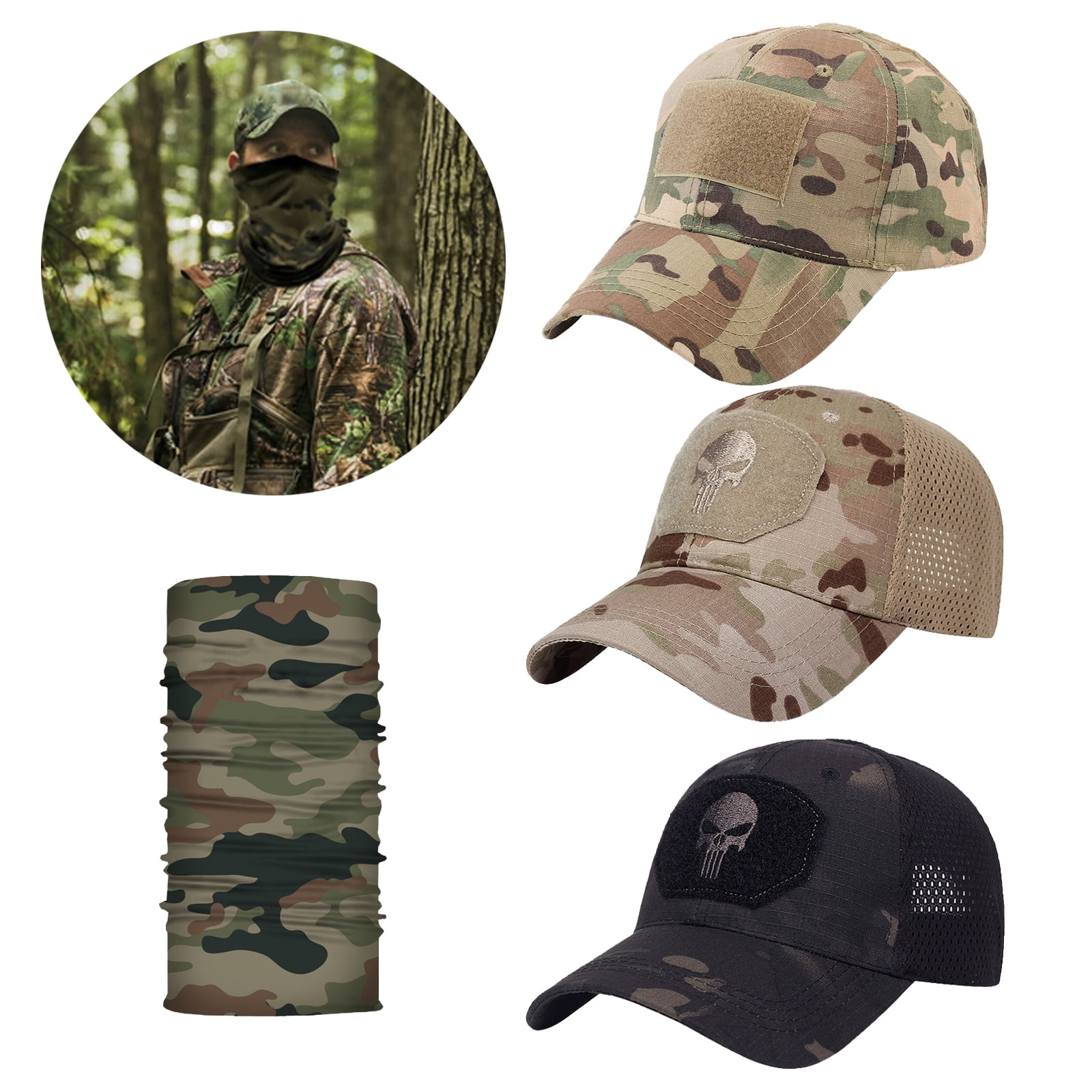 Women Men Sun Protection Hats Camouflage Pattern Outdoor Baseball Caps Soft Sunshade Hat