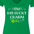 thumbnail image 4 of Inktastic I'm His Lucky Charm-st. Patricks Day Couple Women's V-Neck T-Shirt, 4 of 5