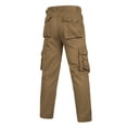 thumbnail image 4 of PEASKJP Mens Elastic Waist Cargo Pants Lightweight Tactical Durable Ripstop Stretch Waistband Pants,Purple 33, 4 of 4