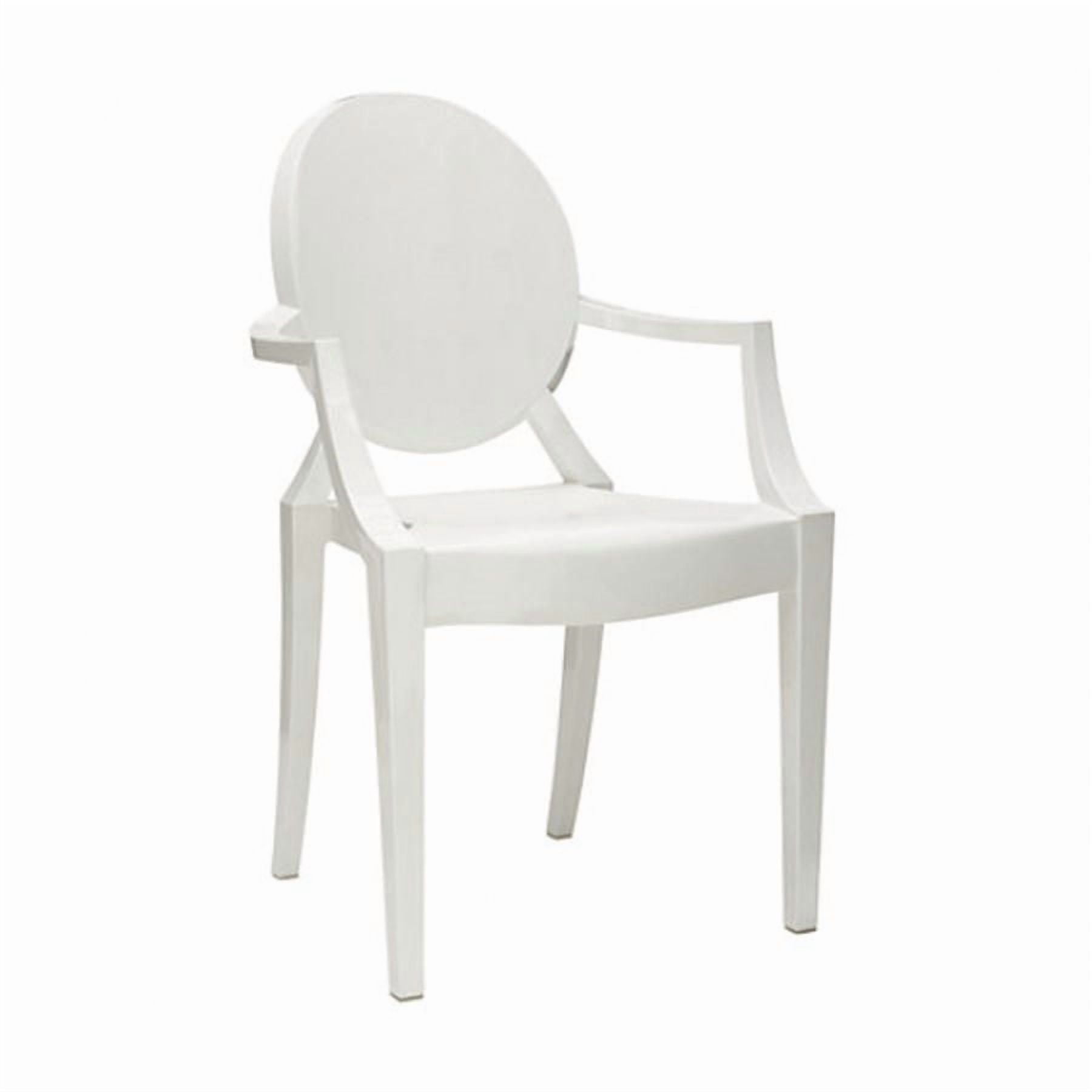 Plata Import - Ghost Arm Chair in White Color