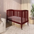 thumbnail image 2 of Dream On Me Full Size 2-in-1 Folding Stationary Side Crib, Locking Wheels, Cherry, 2 of 10