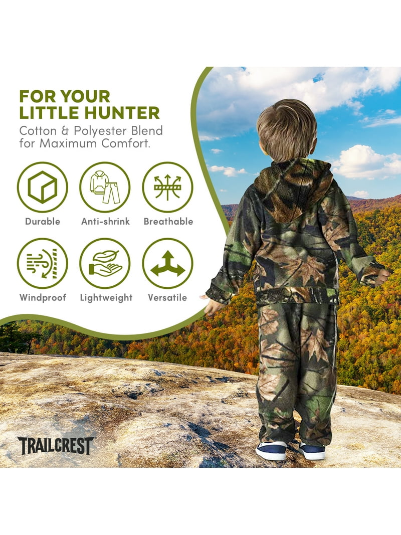 TrailCrest Infant Pink Camo Fleece Jacket and Pants Set, 4T, Warm