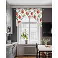 thumbnail image 3 of Red Strawberry Swag Valances for Windows, Small Curtains Drapes, Summer Fruits Farmhouse Leaves Floral Rustic Kitchen Window Curtains Over Sink Window Treatment Valance for Bedroom/Bathroom 56"x36", 3 of 5