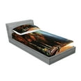 thumbnail image 2 of Ambesonne Colorful Fitted Sheet & Pillow Sham Set, Tham Khao Luang Cave, Twinxl, Multicolor, 2 of 2